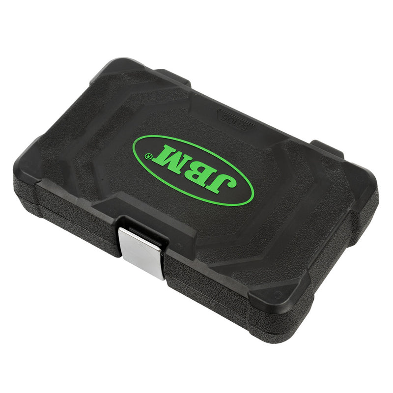 Juego de herramientas JBM (54105) de 56 piezas con vasos hexagonales de 1/4" – Acabado zincado