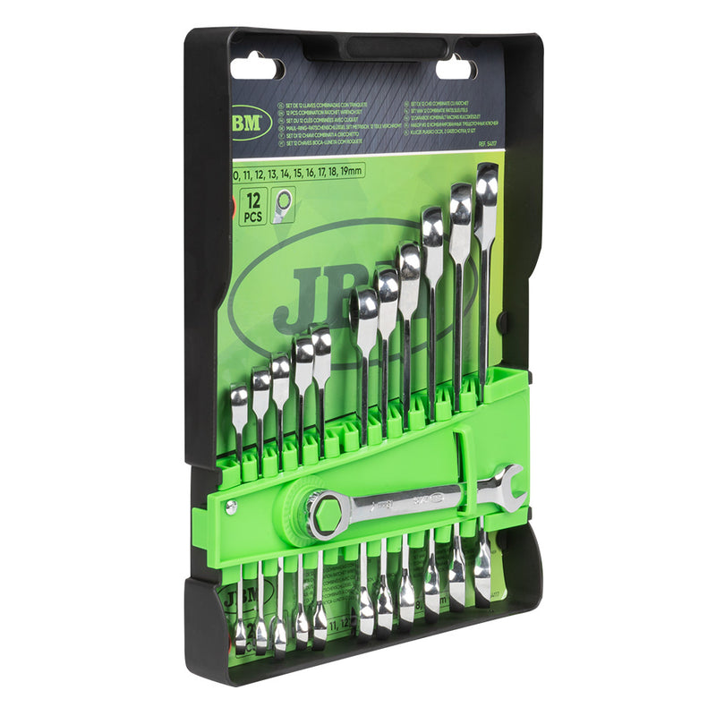 JBM (54117) Juego de 12 llaves combinadas de carraca