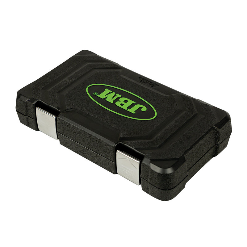 JBM (54141) Juego de 28 piezas de vasos Torx cortos y largos de 1/2", 1/4" y 3/8" – Acabado cincado