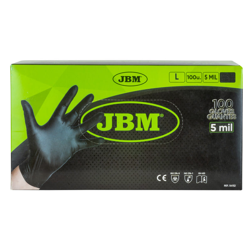 Guantes desechables de nitrilo negro JBM (54152) T.L 5mil