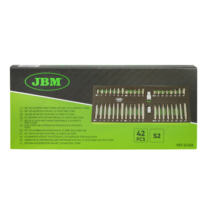 JBM (54158) Set Of 42 Pieces For Hex, 12-Point And Torx
