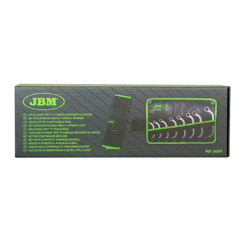 JBM (54159) Set Of 8 C-Shaped 12-Point Spanners