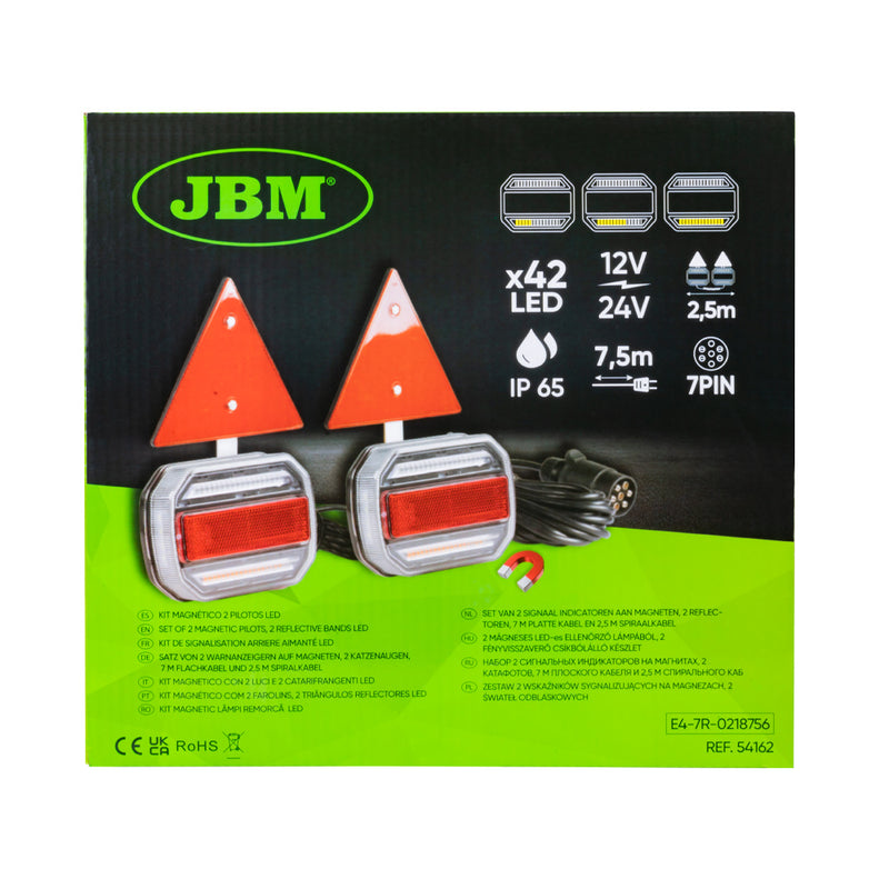 JBM (54162) Magnetic Rear Lights And Triangular Reflectors Set