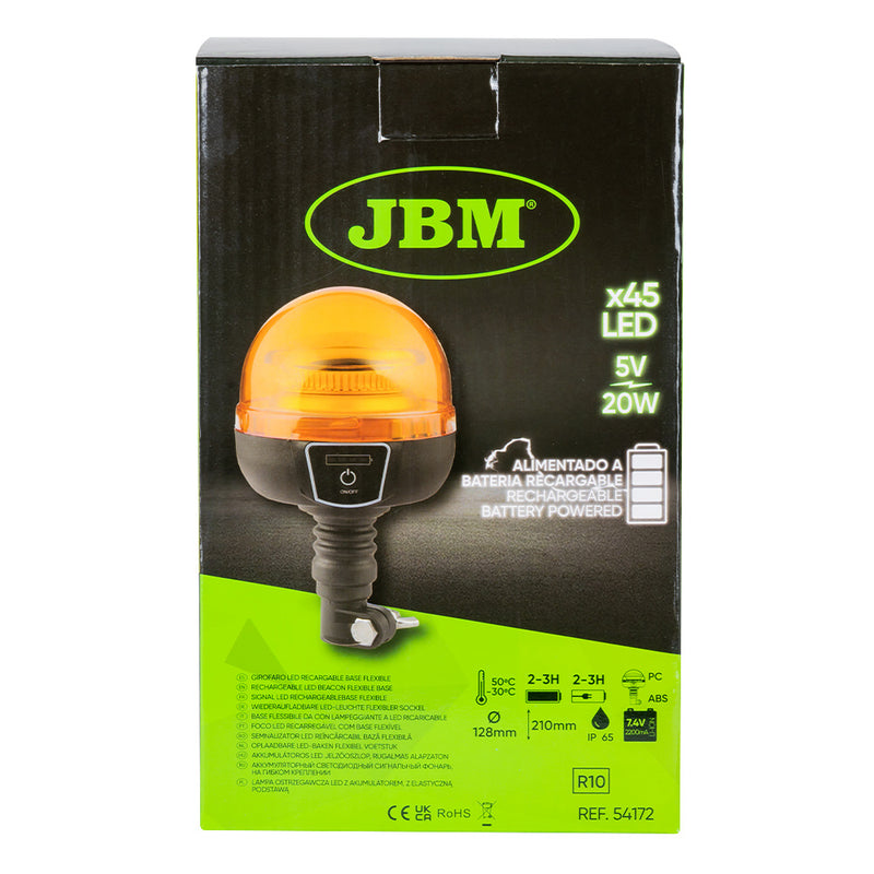 Baliza LED recargable JBM (54172) 9-30 V con base de espiga