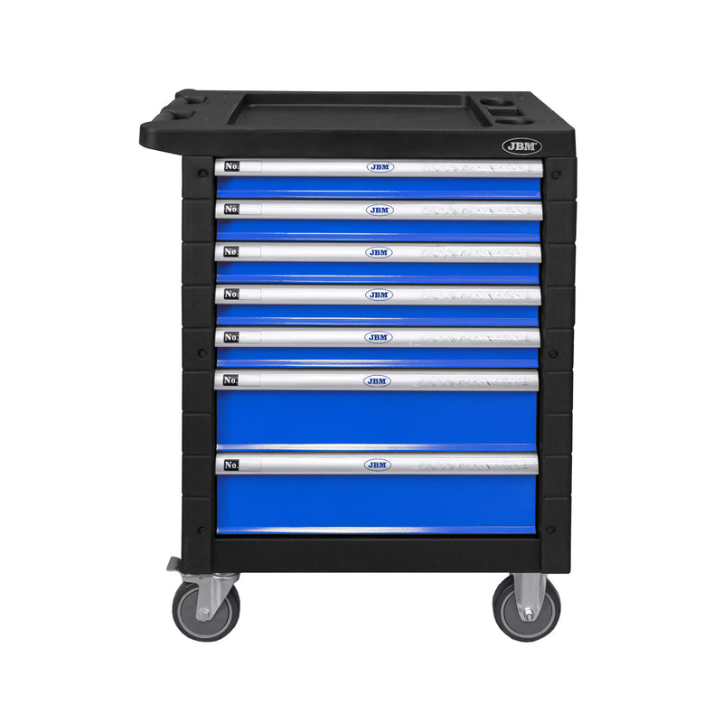 Carro portaherramientas JBM (54239) de 7 cajones, azul, especial para camiones