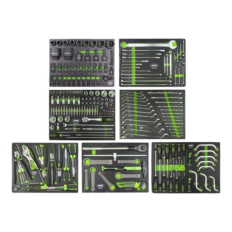 Carro portaherramientas JBM (54240) de 7 cajones - Verde - Especial para camiones