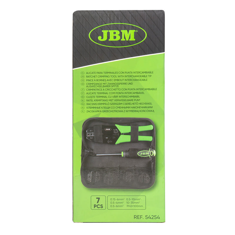 Alicate de cravar com roquete JBM (54254) com 4 maxilas