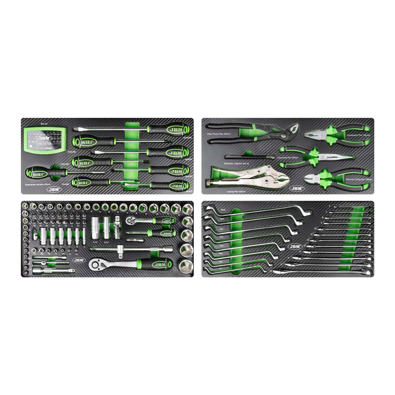 JBM (54261) 143-Piece Metal Tool Box – Zinc-Plated Finish