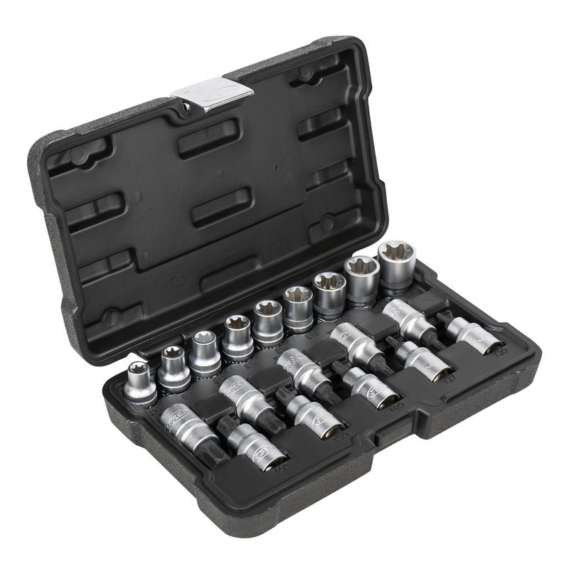 JBM (54266) Conjunto de 19 peças com tomadas e bits Torx de 1/2"