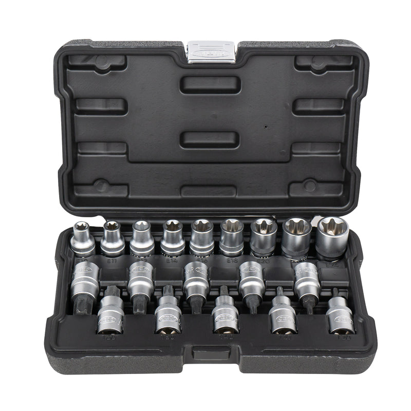 JBM (54266) Conjunto de 19 peças com tomadas e bits Torx de 1/2"