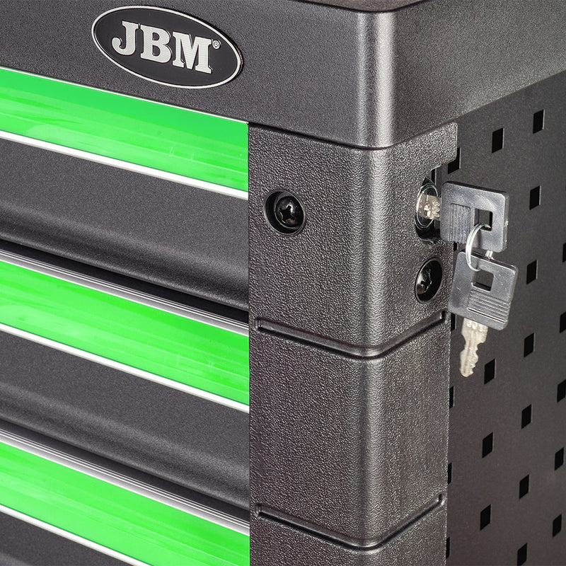 JBM (54295) 7 Equal Drawers Cabinet - Green - Empty