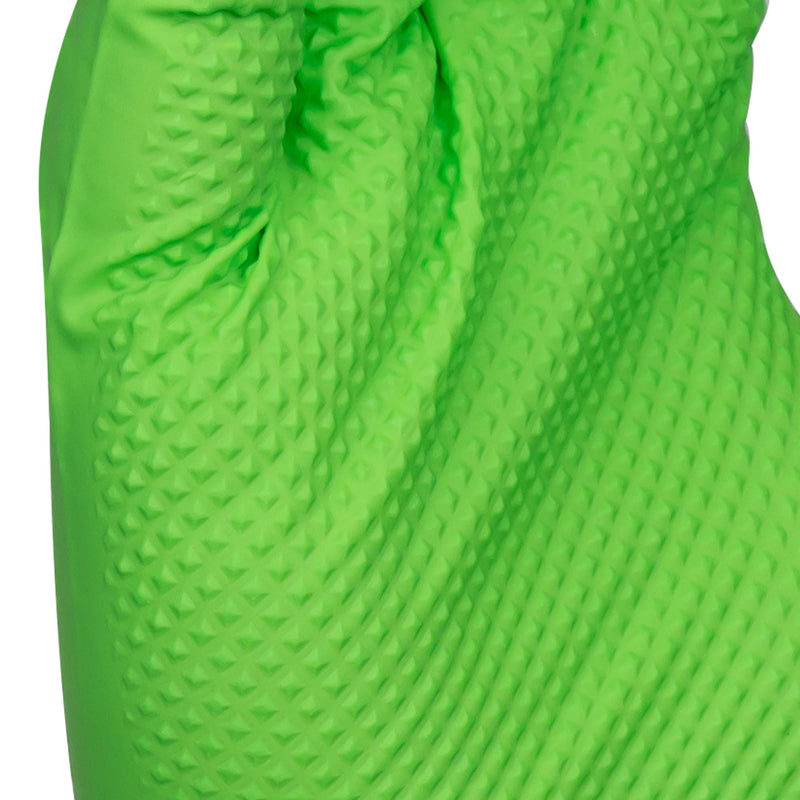 JBM (54369) Green Disposable Nitrile Gloves T:m 7.0mil (100 pcs) Diamond Texture