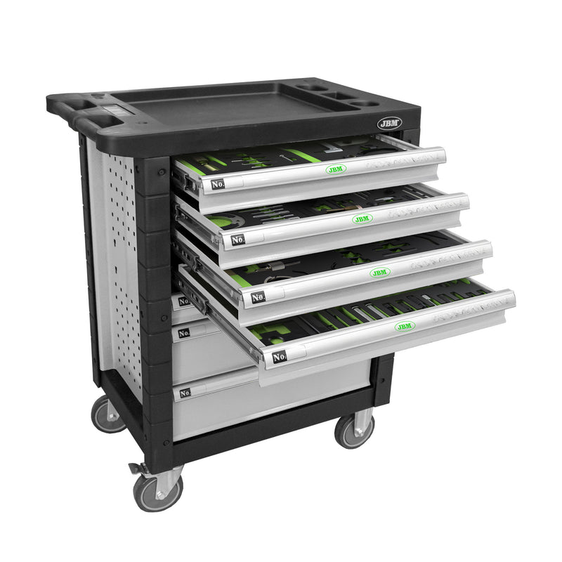 JBM (54502) 7 Drawer Tool Trolley - Grey - Timing Tool Set Included