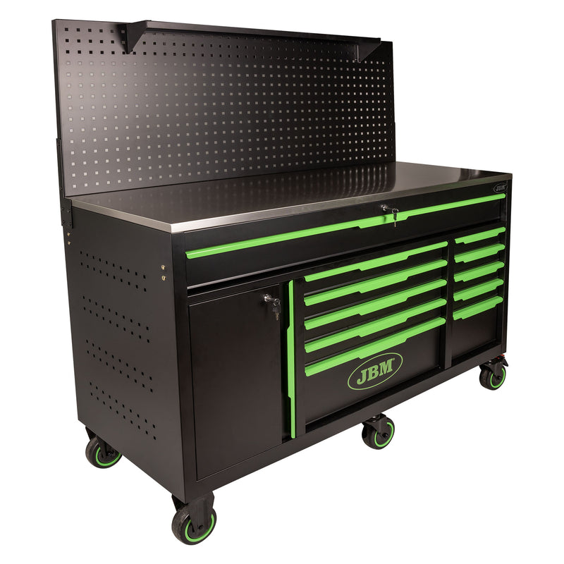 JBM (54510) 11 Drawers Tool Trolley With Perforated Panel
