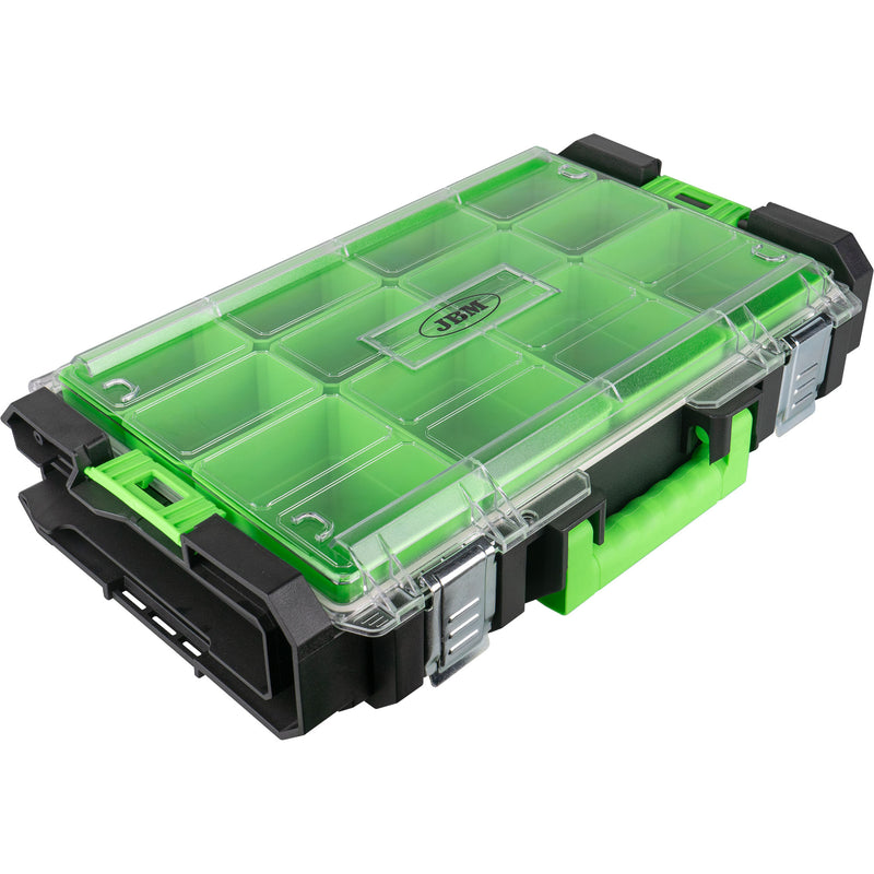 JBM (54519) Caja de herramientas apilable con organizador de piezas (12 compartimentos)