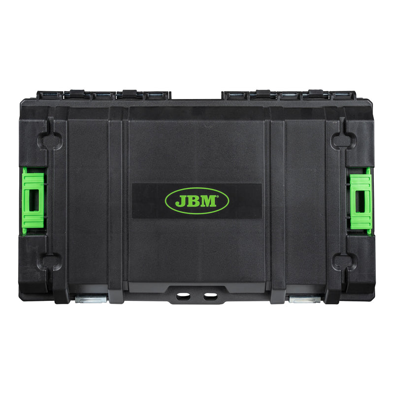 JBM (54520) Caja de herramientas apilable con organizador lateral de 2 piezas (11 compartimentos)