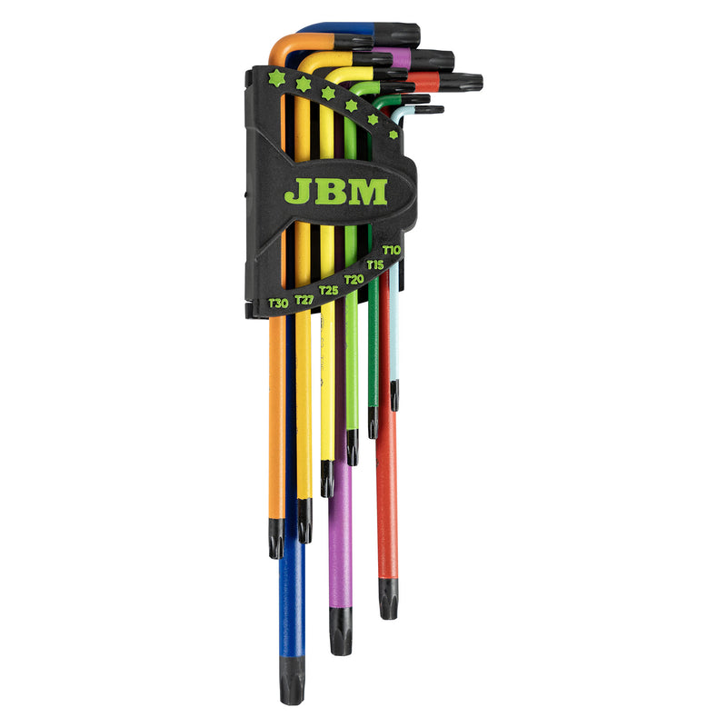 JBM (54532) Set Of 9 Extra-Long Colored Torx Keys
