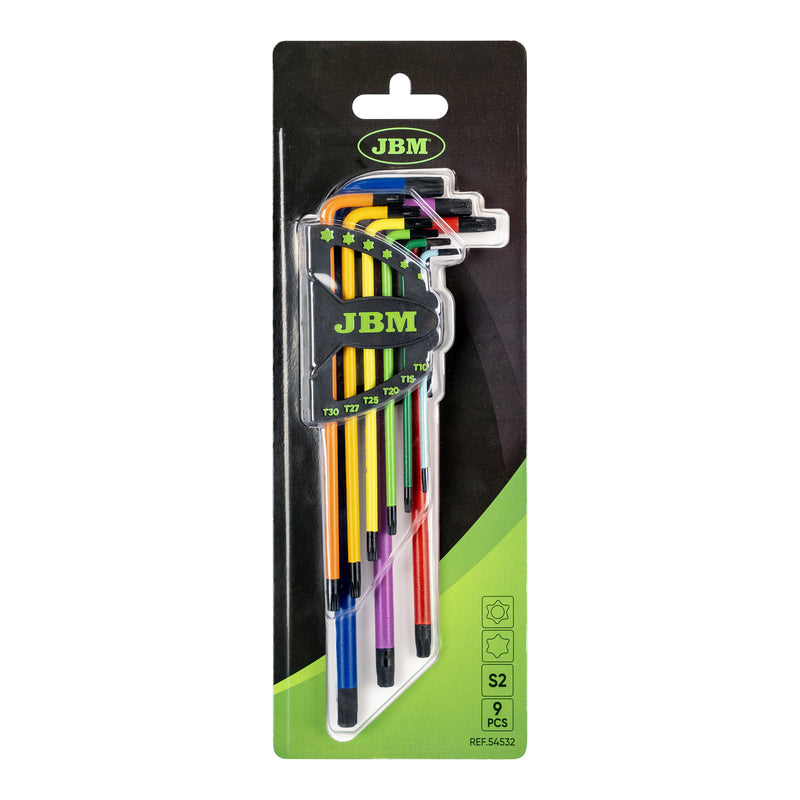 JBM (54532) Set Of 9 Extra-Long Colored Torx Keys
