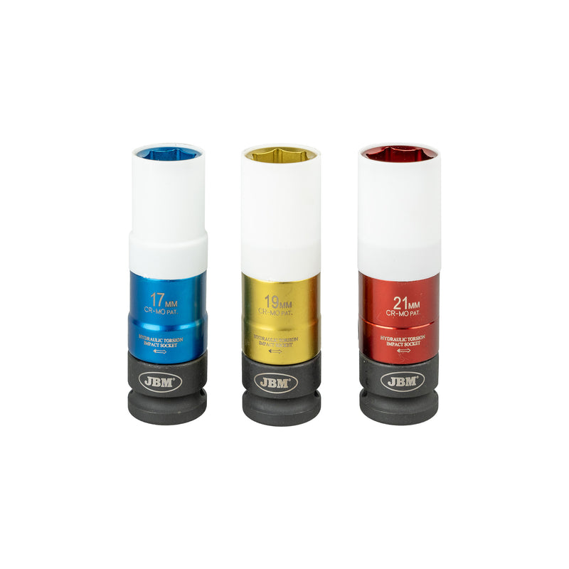 JBM (54548) Conjunto de 3 Casquilhos de Impacto com Binário Limitado