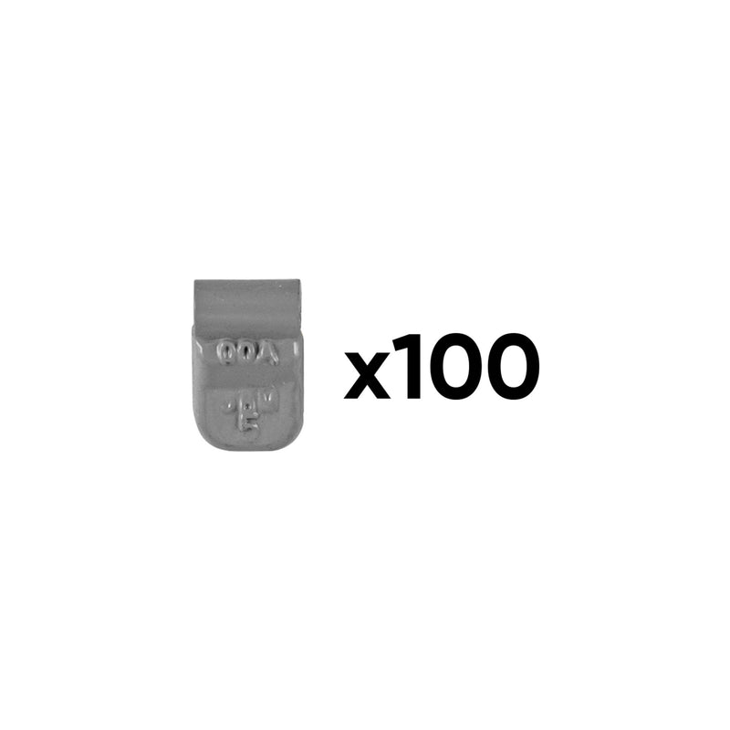 JBM (54656) Box Of 100 Zinc Clip-On Weights 05gr. Universal Wheel Special