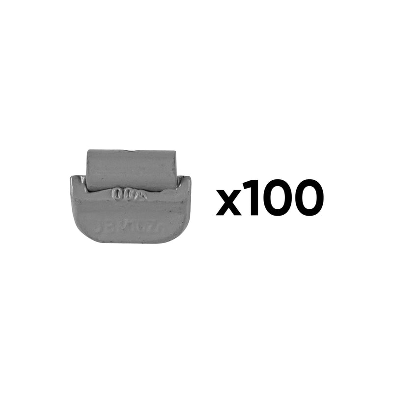 JBM (54657) Box Of 100 Zinc Clip-On Weights 10gr. Universal Wheel Special