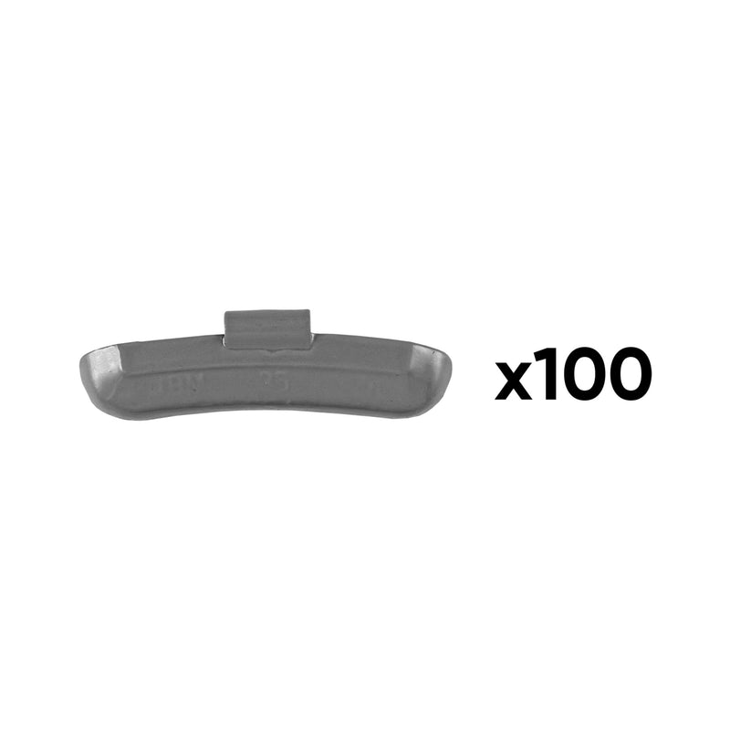 JBM (54662) Box Of 100 Zinc Clip-On Weights 35gr. Special Universal Wheel