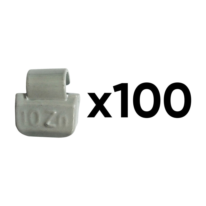 JBM (54667) Box Of 100 Zinc Clip-On Weights 10gr. Special Alloy Wheel