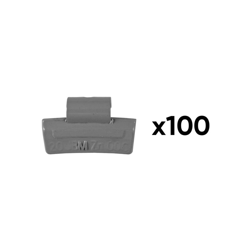 JBM (54669) Box Of 100 Zinc Clip-On Weights 20gr. Special Alloy Wheel