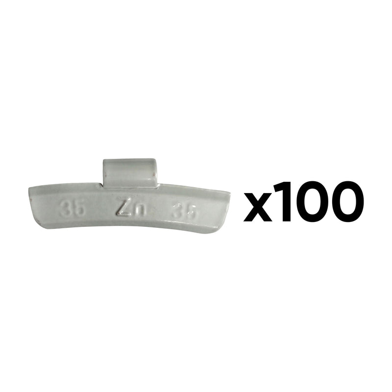 JBM (54673) Box Of 100 Zinc Clip-On Weights 35gr. Special Alloy Wheel