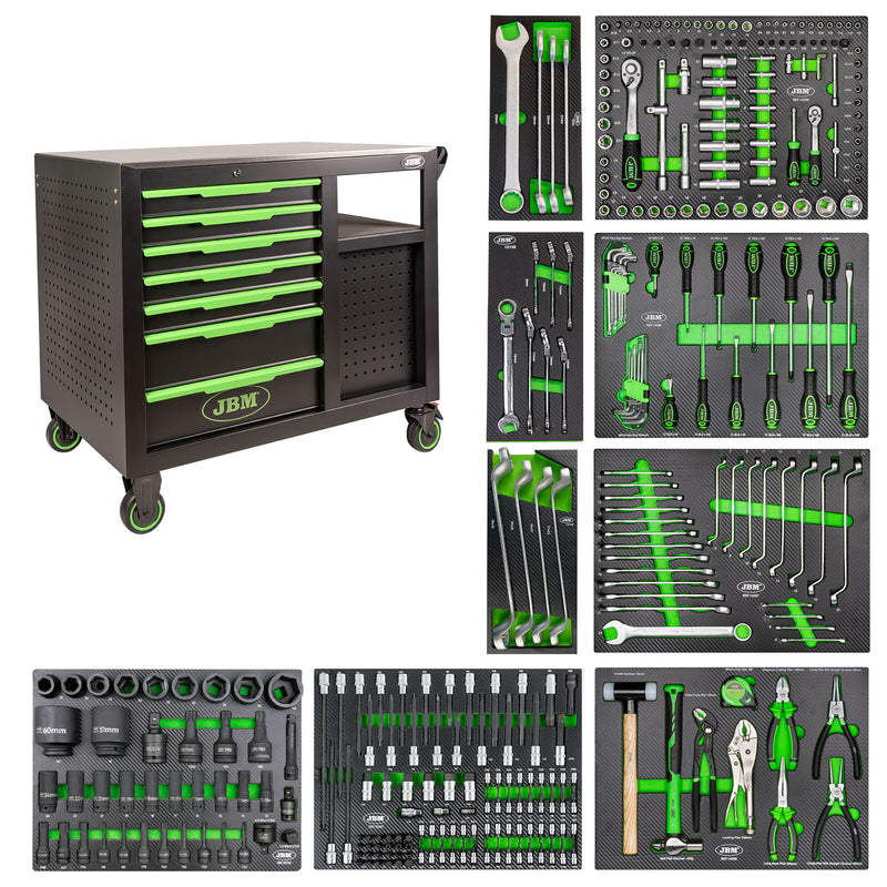 JBM (54723) Tool Cart 7 Front Drawers 4 Side Drawers - Assembled
