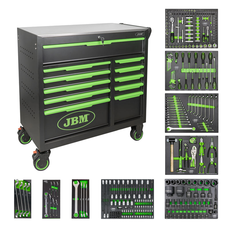 Carro portaherramientas JBM (54748) de 11 cajones - Ensamblado con herramientas