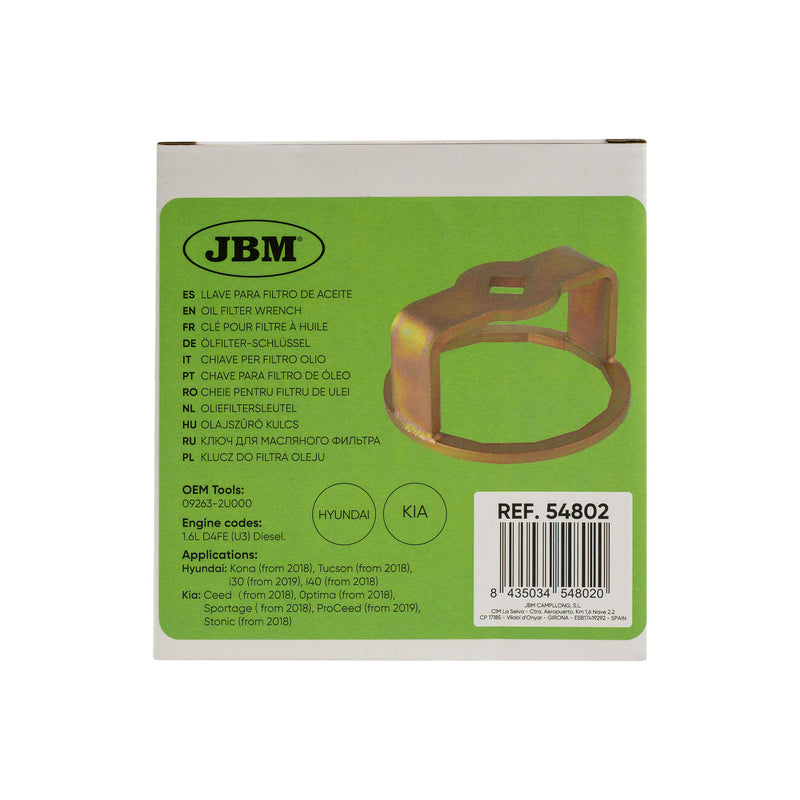 Chave de filtro de óleo JBM (54802) - Hyundai / Kia