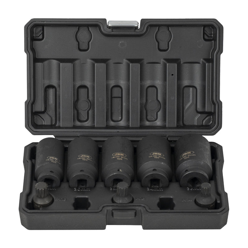 JBM (54806) Conjunto de 5 Soquetes Sextavados e 3 Bits de Impacto Xzn de 1/2"