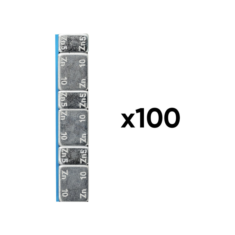 JBM (54807) Caixa com 100 pesos de equilíbrio autocolantes em zinco - 45g