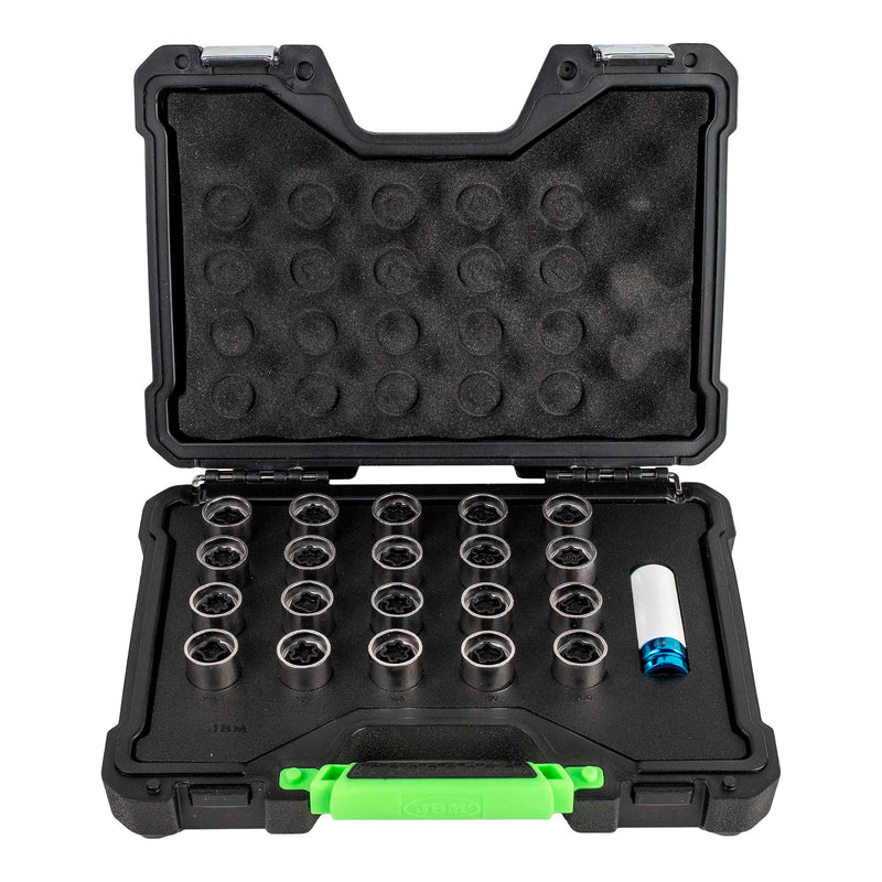 JBM (54813) Juego de llaves para pernos de bloqueo de ruedas (21 piezas) para Opel/Vauxhall (181-200)