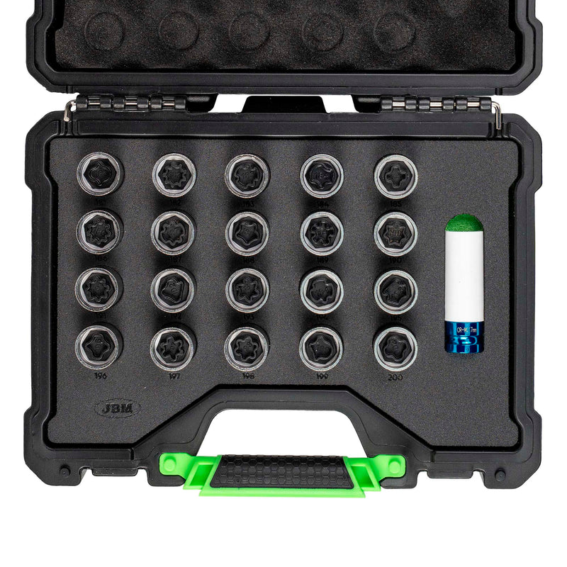 JBM (54813) Juego de llaves para pernos de bloqueo de ruedas (21 piezas) para Opel/Vauxhall (181-200)