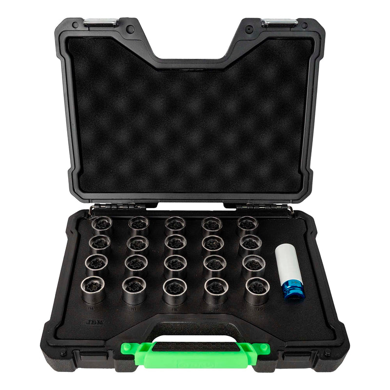 JBM (54821) Juego de llaves de bloqueo para pernos de rueda (21 piezas) para Opel/Vauxhall (121–140)