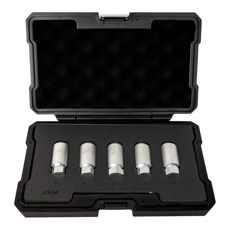 JBM (54823) Juego de llaves de tubo de 5 piezas para pernos de bloqueo de ruedas Tesla 3, S, X