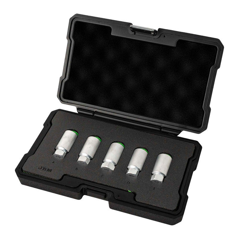JBM (54823) Juego de llaves de tubo de 5 piezas para pernos de bloqueo de ruedas Tesla 3, S, X