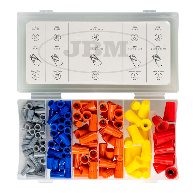 JBM (54940) Kit de Conectores de Cabo Roscados com 158 peças