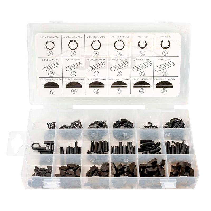 JBM (54943) 295pcs Kit - Clips, Circlips, Cotter Pins, Pins
