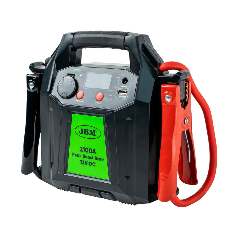 Arrancador multifunción para vehículo JBM (55019) con pantalla digital y batería de litio de 16.000 mAh – 12V