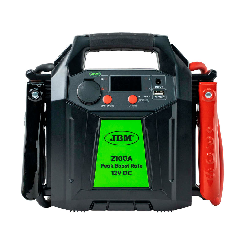 Arrancador multifunción para vehículo JBM (55019) con pantalla digital y batería de litio de 16.000 mAh – 12V