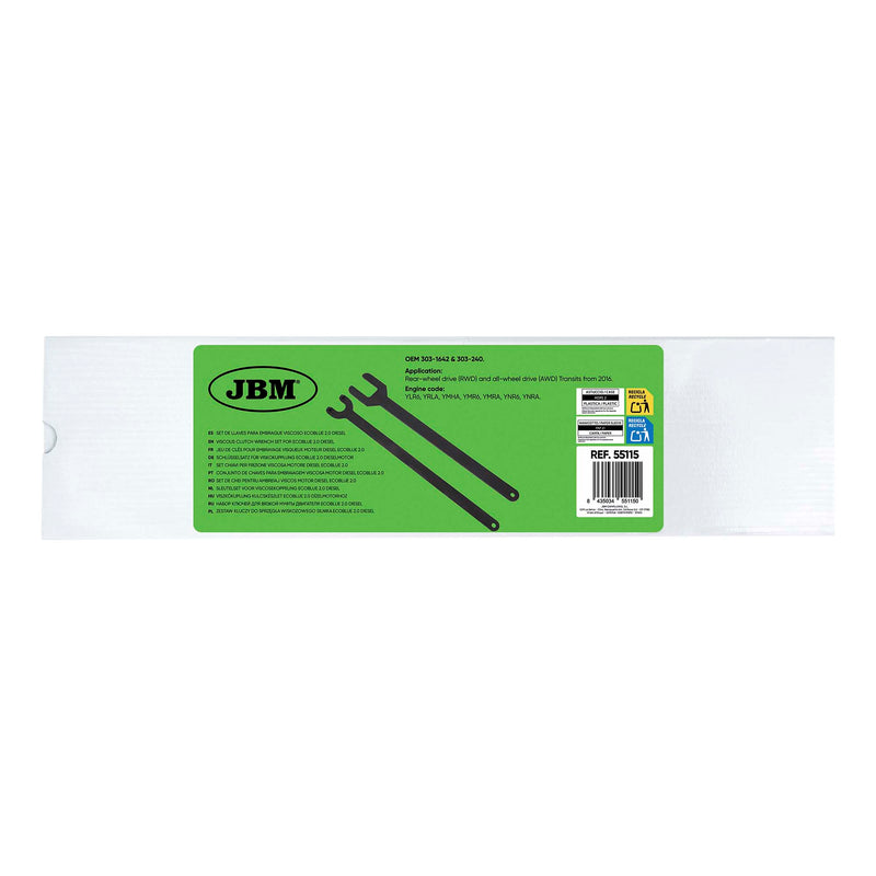 JBM (55115) Juego de llaves para embrague viscoso para Ecoblue 2.0 Diesel