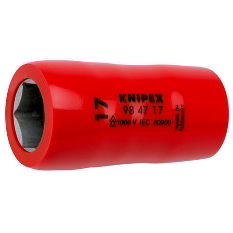 Knipex (98 47 17) Vaso hexagonal para tornillos hexagonales Con cuadrado interior de 1/2"