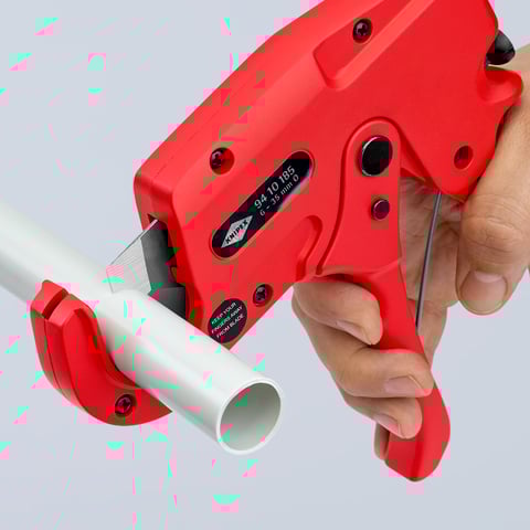 Knipex (94 10 185) Pipe Cutter For plastic conduit pipes (electrical installation work)