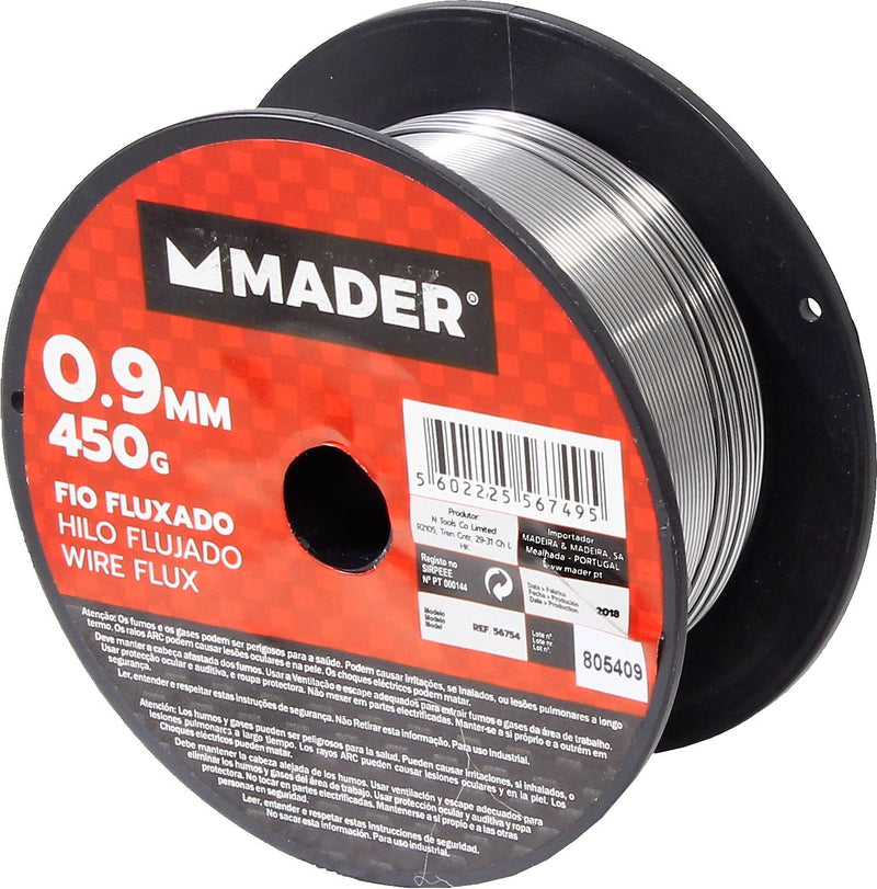 Alambre de soldadura, fundente, 0,9 mm, 450 g - MADER®