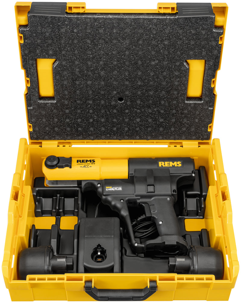 REMS (571063 R220) Batería de prensa de 14 V, paquete básico L-Boxx + batería de 5,0 Ah