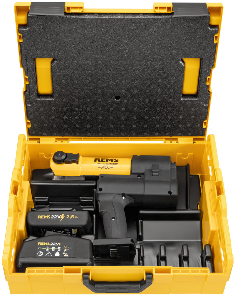 REMS (576017 R220) Akku-Press E 22V Acc Paquete básico L-Boxx