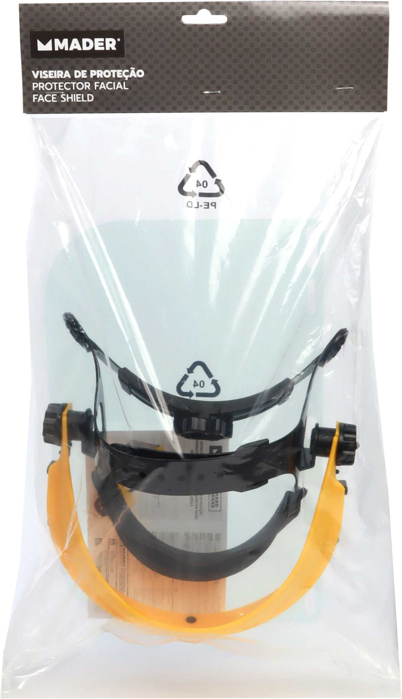 Viseira de Proteção Acrílico, Amarelo, Polybag